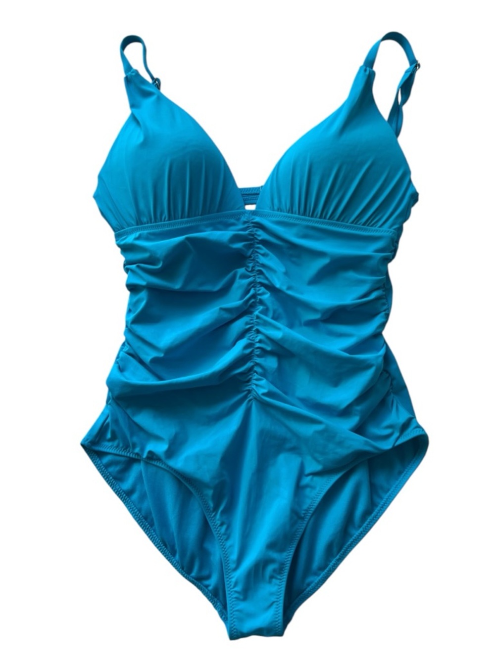 Leilani Turquoise Ruched One Piece Tummy Control Slimming Beach Pool Swimsuit 12